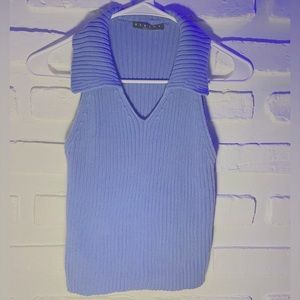 Baby Blue Knit Crop Top